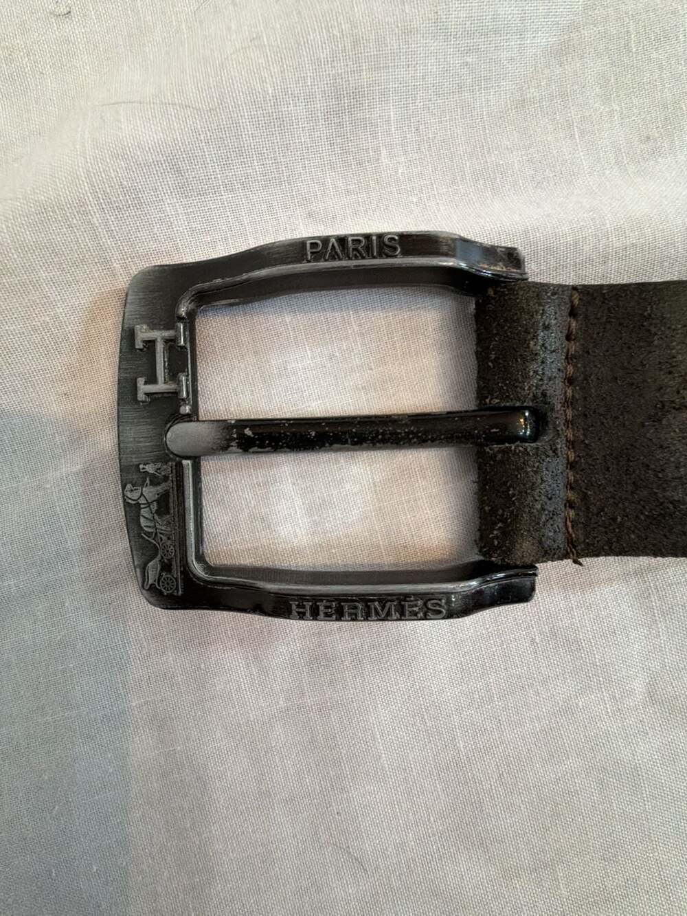 Vintage Hermès Etriviere Buckle Brown Leather Belt - Picture 10 of 12